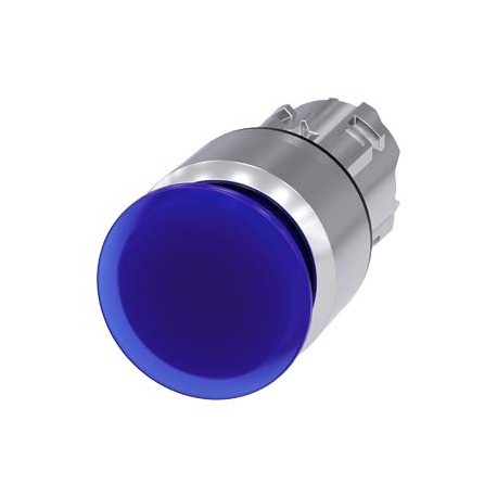 3SU1051-1AA50-0AA0 - 3SU1051-1AA50-0AA0 SIEMENS Illuminated mushroom pushbutton, 22 mm, round, metal, shiny, blue, 30 mm, latchin..