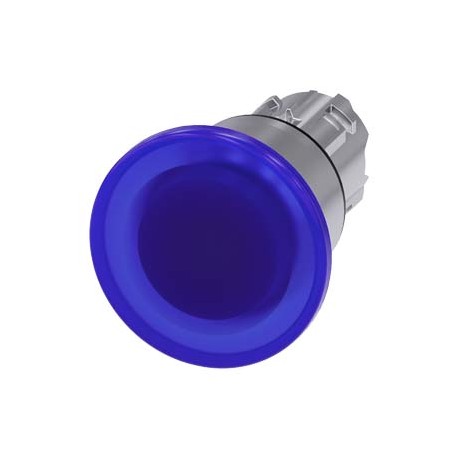 3SU1051-1BA50-0AA0 - 3SU1051-1BA50-0AA0 SIEMENS Illuminated mushroom pushbutton, 22 mm, round, metal, shiny, blue, 40 mm, latchin..