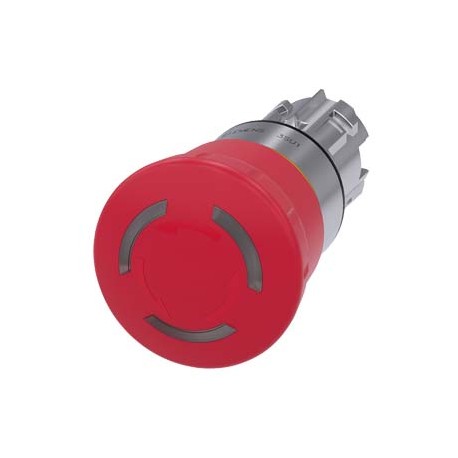 3SU1051-1HB20-0AA0 - 3SU1051-1HB20-0AA0 SIEMENS EMERGENCY STOP mushroom pushbutton, illuminable, 22 mm, round, metal, shiny, red,..
