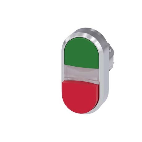 3SU1051-3BB42-0AA0 - 3SU1051-3BB42-0AA0 SIEMENS Illuminated twin pushbutton, 22 mm, round, metal, shiny, green, red, pushbuttons,..