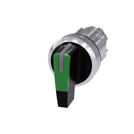 3SU1052-2CL40-0AA0 - 3SU1052-2CL40-0AA0 SIEMENS Selector switch, illuminable, 22 mm, round, metal, shiny, green, selector switch,..