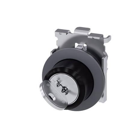 3SU1060-4LF21-0AA0 - 3SU1060-4LF21-0AA0 SIEMENS RONIS key-operated switch, 30 mm, round, metal, matte, front ring for flush insta..