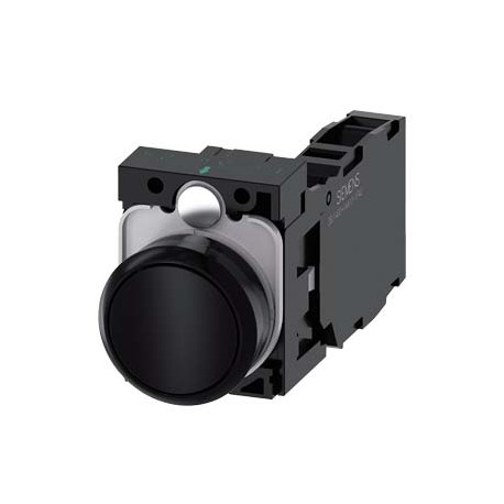 3SU1100-0AB10-1FA0 - 3SU1100-0AB10-1FA0 SIEMENS Pushbutton, 22 mm, round, plastic, black, pushbutton, flat, momentary contact typ..