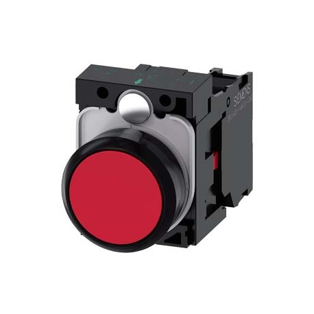 3SU1100-0AB20-1CA0 - 3SU1100-0AB20-1CA0 SIEMENS Pushbutton, 22 mm, round, plastic, red, pushbutton, flat, momentary contact type,..