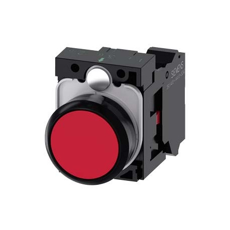 3SU1100-0AB20-3CA0 - 3SU1100-0AB20-3CA0 SIEMENS Pushbutton, 22 mm, round, plastic, red, pushbutton, flat, momentary contact type,..