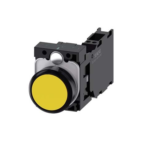 3SU1100-0AB30-3FA0 - 3SU1100-0AB30-3FA0 SIEMENS Pushbutton, 22 mm, round, plastic, yellow, pushbutton, flat, momentary contact ty..