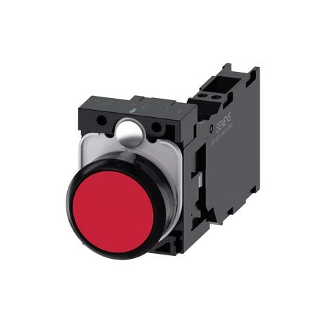 3SU1100-0AB20-3FA0 - 3SU1100-0AB20-3FA0 SIEMENS Pushbutton, 22 mm, round, plastic, red, pushbutton, flat, momentary contact type,..