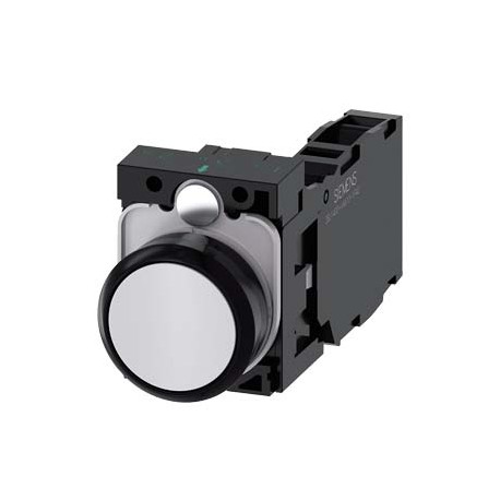 3SU1100-0AB60-1FA0 - 3SU1100-0AB60-1FA0 SIEMENS Pushbutton, 22 mm, round, plastic, white, pushbutton, flat, momentary contact typ..