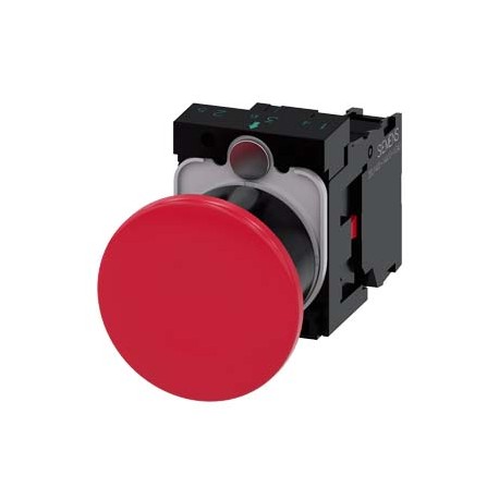 3SU1100-1BA20-1CA0 - 3SU1100-1BA20-1CA0 SIEMENS Mushroom pushbutton, 22 mm, round, plastic, red, 40 mm, latching, pull-to-unlatch..