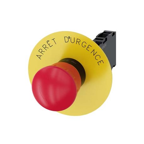 3SU1100-1HB20-1FJ0 - 3SU1100-1HB20-1FJ0 SIEMENS EMERGENCY STOP mushroom pushbutton, 22 mm, round, plastic, red, 40 mm, positive l..