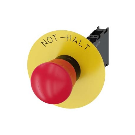 3SU1100-1HB20-3FH0 - 3SU1100-1HB20-3FH0 SIEMENS EMERGENCY STOP mushroom-type actuator, 22 mm, round, plastic, red, 40 mm, positiv..