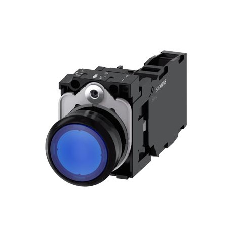 3SU1102-0AB50-1FA0 - 3SU1102-0AB50-1FA0 SIEMENS Illuminated pushbutton, 22 mm, round, plastic, blue, pushbutton, flat, momentary ..