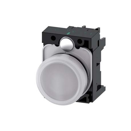 3SU1102-6AA60-1AA0 - 3SU1102-6AA60-1AA0 SIEMENS Indicator lights, 22 mm, round, plastic, white, lens, smooth, with holder, LED mo..