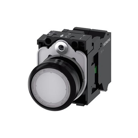 3SU1103-0AB60-3BA0 - 3SU1103-0AB60-3BA0 SIEMENS Illuminated pushbutton, 22 mm, round, plastic, white, pushbutton, flat, momentary..