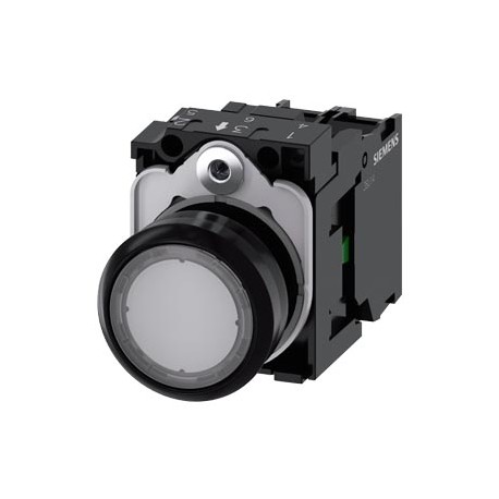 3SU1103-0AB70-1BA0 - 3SU1103-0AB70-1BA0 SIEMENS Illuminated pushbutton, 22 mm, round, plastic, clear, pushbutton, flat, momentary..