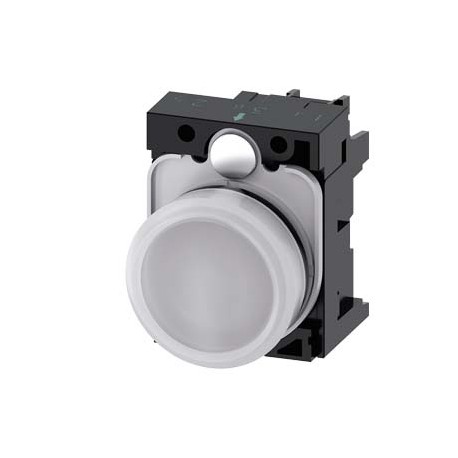 3SU1106-6AA60-1AA0 - 3SU1106-6AA60-1AA0 SIEMENS Indicator lights, 22 mm, round, plastic, white, lens, smooth, with holder, LED mo..