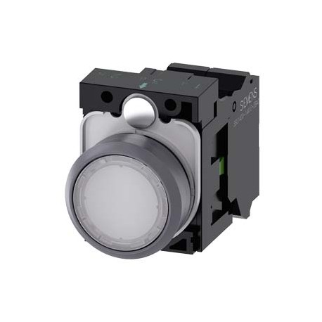3SU1132-0AB60-3BA0 - 3SU1132-0AB60-3BA0 SIEMENS Illuminated pushbutton, 22 mm, round, plastic with metal front ring, white, pushb..