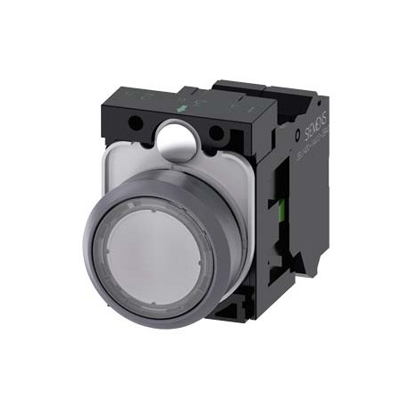 3SU1132-0AB70-3BA0 - 3SU1132-0AB70-3BA0 SIEMENS Illuminated pushbutton, 22 mm, round, plastic with metal front ring, clear, pushb..