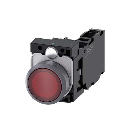 3SU1136-0AB20-1FA0 - 3SU1136-0AB20-1FA0 SIEMENS Illuminated pushbutton, 22 mm, round, plastic with metal front ring, red, pushbut..