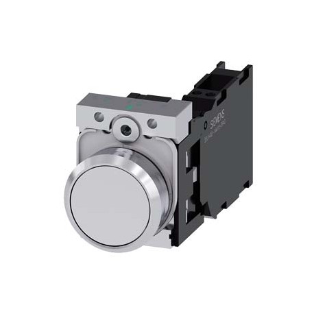 3SU1150-0AB60-3FA0 - 3SU1150-0AB60-3FA0 SIEMENS Pushbutton, 22 mm, round, metal, shiny, white, pushbutton, flat, momentary contac..