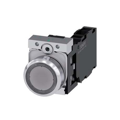 3SU1150-0AB70-1FA0 - 3SU1150-0AB70-1FA0 SIEMENS Pushbutton, 22 mm, round, metal, shiny, clear, pushbutton, flat, momentary contac..