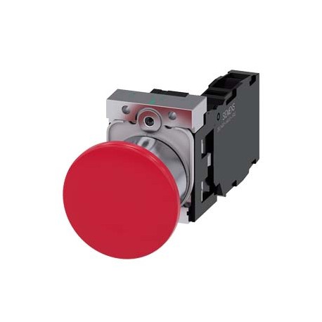 3SU1150-1BA20-1FA0 - 3SU1150-1BA20-1FA0 SIEMENS Mushroom pushbutton, 22 mm, round, metal, shiny, red, 40 mm, latching, pull-to-un..