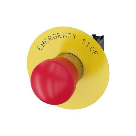 3SU1150-1HA20-1CG0 - 3SU1150-1HA20-1CG0 SIEMENS EMERGENCY STOP mushroom pushbutton, 22 mm, round, metal, shiny, red, 40 mm, posit..