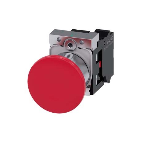 3SU1150-1BA20-3CA0 - 3SU1150-1BA20-3CA0 SIEMENS Mushroom pushbutton, 22 mm, round, metal, shiny, red, 40 mm, latching, pull-to-un..