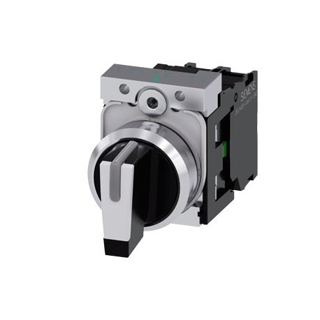 3SU1150-2BM60-1NA0 - 3SU1150-2BM60-1NA0 SIEMENS Selector switch, illuminable, 22 mm, round, metal, shiny, white, selector switch,..