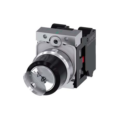 3SU1150-4BF01-3PA0 - 3SU1150-4BF01-3PA0 SIEMENS RONIS key-operated switch, 22 mm, round, metal, shiny, lock number SB30, with 2 k..