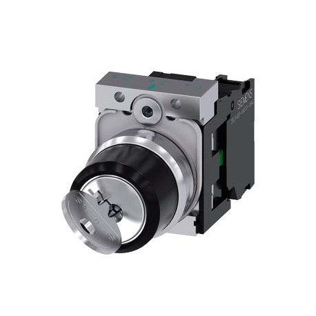 3SU1150-4BF11-1BA0 - 3SU1150-4BF11-1BA0 SIEMENS RONIS key-operated switch, 22 mm, round, metal, shiny, lock number SB30, with 2 k..