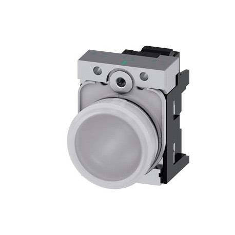 3SU1152-6AA60-3AA0 - 3SU1152-6AA60-3AA0 SIEMENS Indicator lights, 22 mm, round, metal, shiny, white, lens, smooth, with holder, L..