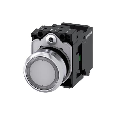 3SU1156-0AB70-3BA0 - 3SU1156-0AB70-3BA0 SIEMENS Illuminated pushbutton, 22 mm, round, metal, shiny, transparent, pushbutton, flat..