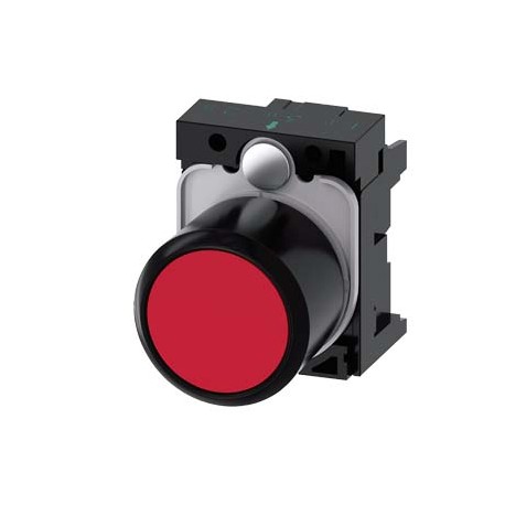 3SU1200-0EB20-0AA0 - 3SU1200-0EB20-0AA0 SIEMENS Pushbutton, compact, with extended stroke (12 mm), 22 mm, round, plastic, red, pu..