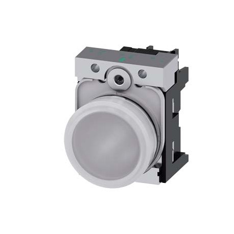 3SU1156-6AA60-1AA0 - 3SU1156-6AA60-1AA0 SIEMENS Indicator lights, 22 mm, round, metal, shiny, white, lens, smooth, with holder, L..