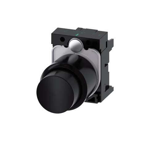 3SU1200-0FB10-0AA0 - 3SU1200-0FB10-0AA0 SIEMENS Pushbutton, compact, with extended stroke (12 mm), 22 mm, round, plastic, black, ..