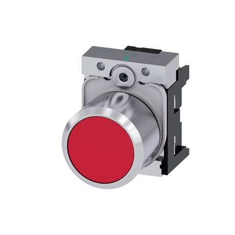 3SU1250-0EB20-0AA0 - 3SU1250-0EB20-0AA0 SIEMENS Pushbutton, compact, with extended stroke (12 mm), 22 mm, round, metal, red, push..