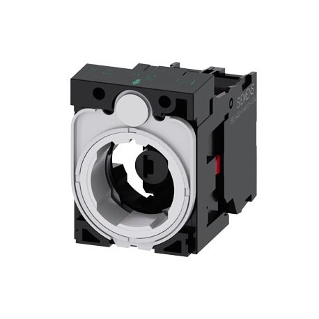 3SU1501-1AG40-1CA0 - 3SU1501-1AG40-1CA0 SIEMENS holder, 3-way, plastic, 1 NC, LED module, green, 6-24 V AC/DC, screw terminal