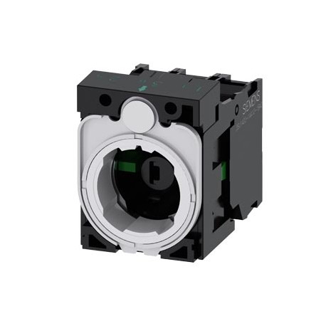 3SU1501-1AG60-1NA0 - 3SU1501-1AG60-1NA0 SIEMENS Holder for 3 modules, plastic, 1 NO, 1 NO, LED module, white, 6-24 V AC/DC, screw..