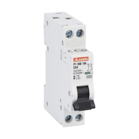 P1MB1MC32 - P1MB1MC32 LOVATO MINIATURE CIRCUIT BREAKER, 1P+N 6KA. 1 MODULE, CHARACTERISTIC C, 32A
