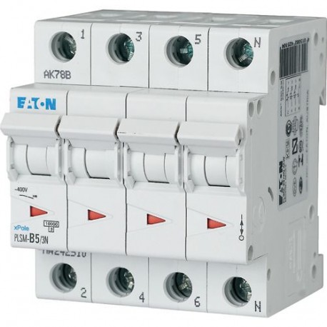 PLSM-C5/3N-MW - PLSM-C5/3N-MW 242536 EATON ELECTRIC Over current switch, 5A, 3pole+N, type C characteristic