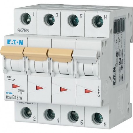 PLSM-C12/3N-MW - PLSM-C12/3N-MW 242540 EATON ELECTRIC Over current switch, 12A, 3pole+N, type C characteristic