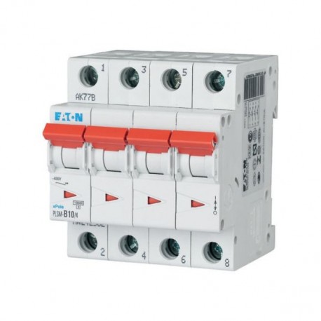 PLSM-C10/4-MW - PLSM-C10/4-MW 242608 Y7-242608 EATON ELECTRIC Over current switch, 10A, 4p, type C characteristic