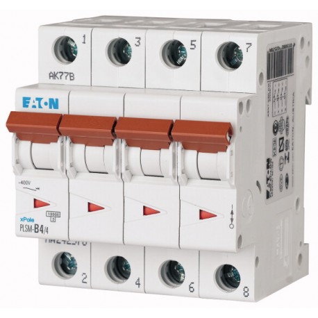 PLSM-D4/4-MW - PLSM-D4/4-MW 242627 EATON ELECTRIC Over current switch, 4A, 4p, type D characteristic