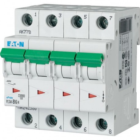 PLSM-D6/4-MW - PLSM-D6/4-MW 242629 Y7-242629 EATON ELECTRIC Over current switch, 6A, 4p, type D characteristic