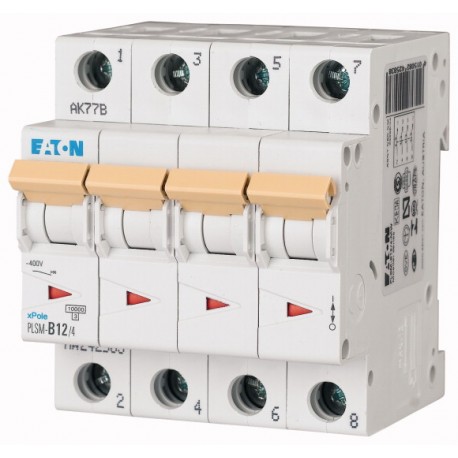 PLSM-D12/4-MW - PLSM-D12/4-MW 242632 EATON ELECTRIC Over current switch, 12A, 4 p, type D characteristic