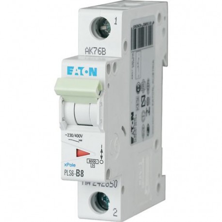 PLS6-B8-MW - PLS6-B8-MW 242650 EATON ELECTRIC Over current switch, 8A, 1p, type B characteristic