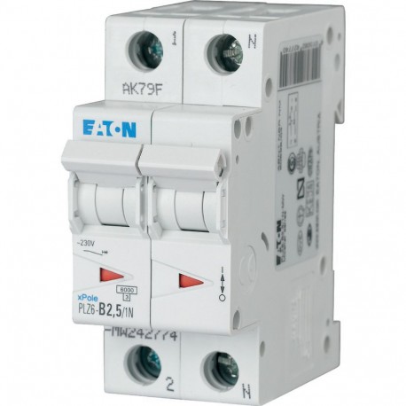 PLZ6-B2,5/1N-MW - PLZ6-B2,5/1N-MW 242774 EATON ELECTRIC Over current switch, 2, 5 A, 1pole+N, type B characteristic