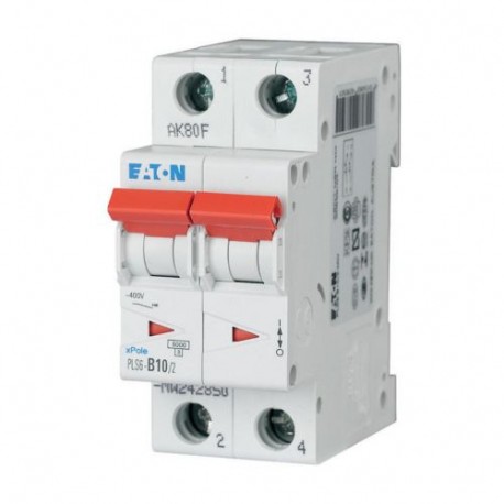 PLS6-B10/2-MW - PLS6-B10/2-MW 242850 Y7-242850 EATON ELECTRIC Over current switch, 10A, 2 p, type B characteristic