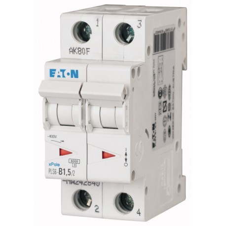 PLS6-D1,5/2-MW - PLS6-D1,5/2-MW 242889 EATON ELECTRIC Over current switch, 1, 5 A, 2 p, type D characteristic